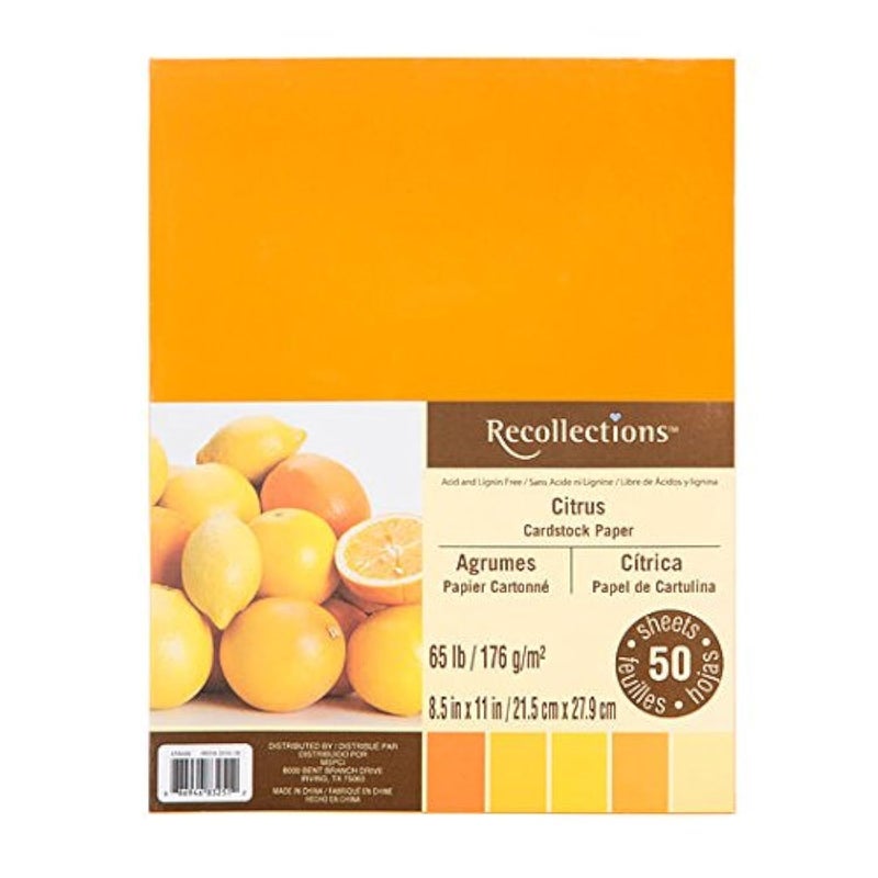 Recollections Citrus Cardstock Paper, 8.5" X 11" - 50 Sheets, 5 Colors